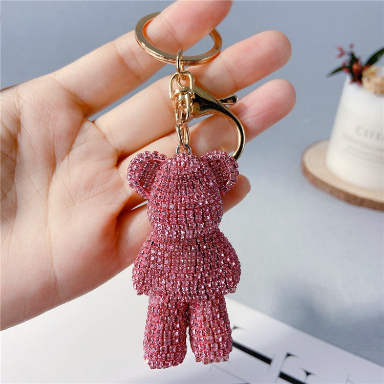 Diamond Cartoon Bear Keychain