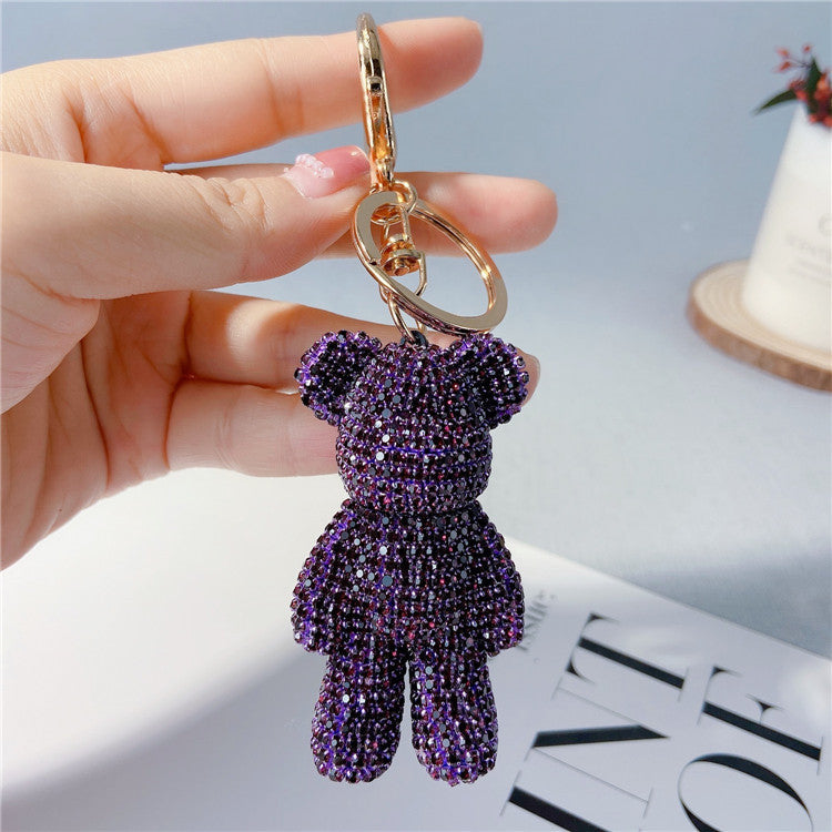 Diamond Cartoon Bear Keychain