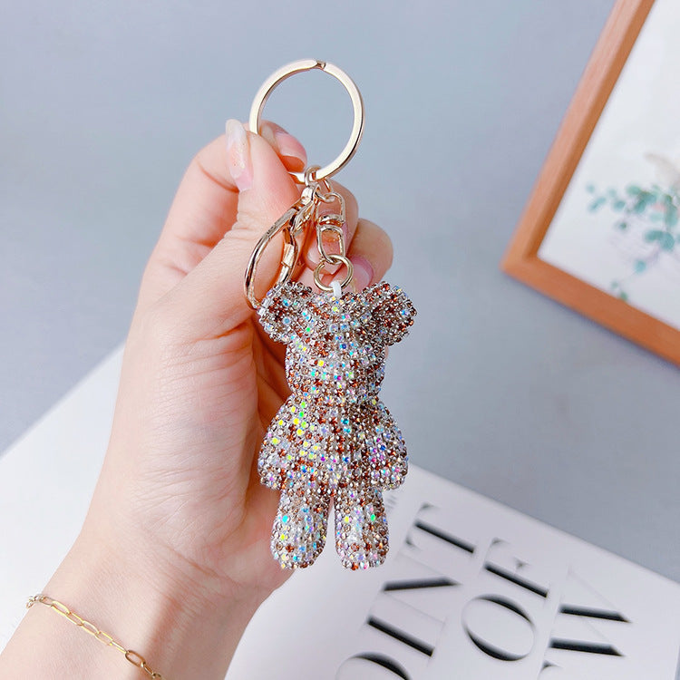 Diamond Cartoon Bear Keychain