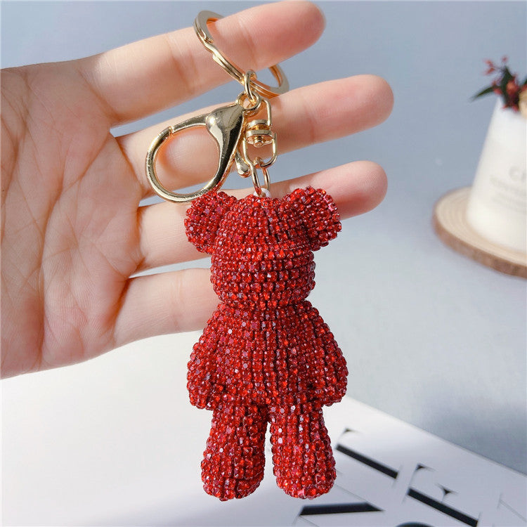 Diamond Cartoon Bear Keychain
