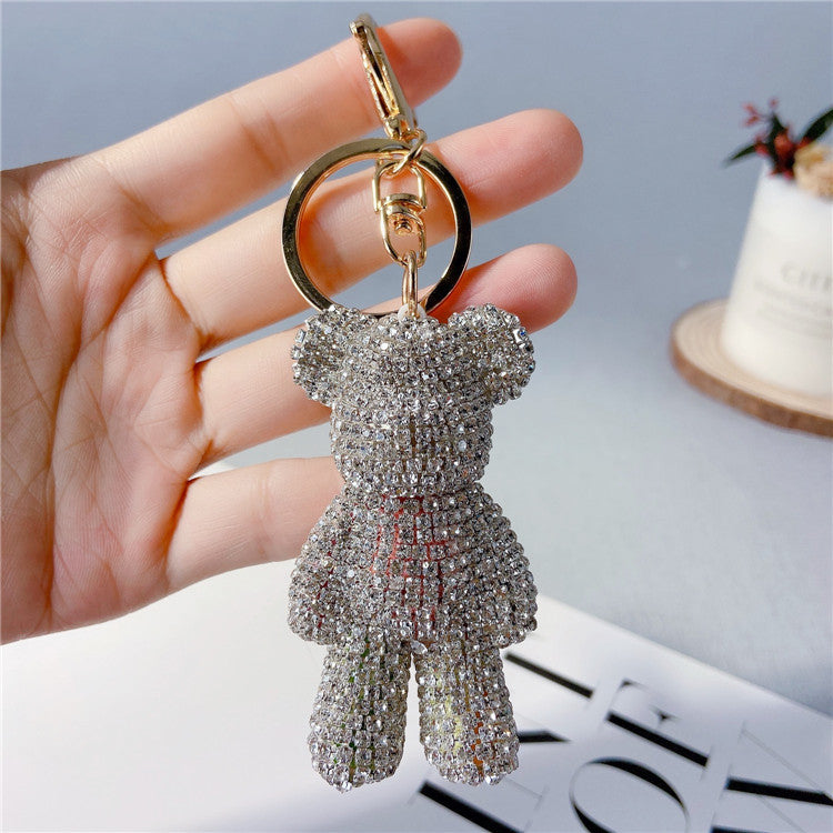 Diamond Cartoon Bear Keychain