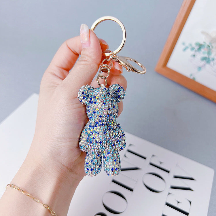 Diamond Cartoon Bear Keychain