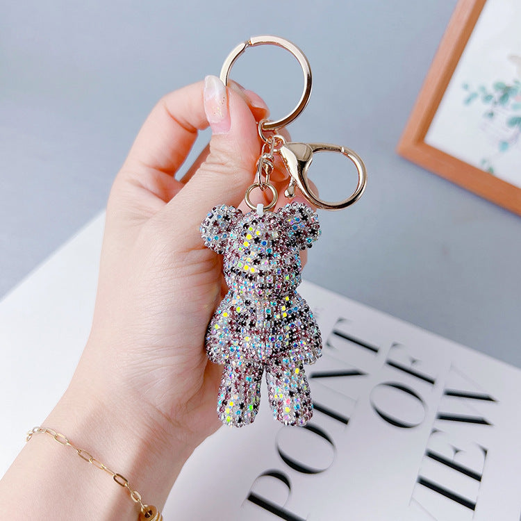 Diamond Cartoon Bear Keychain