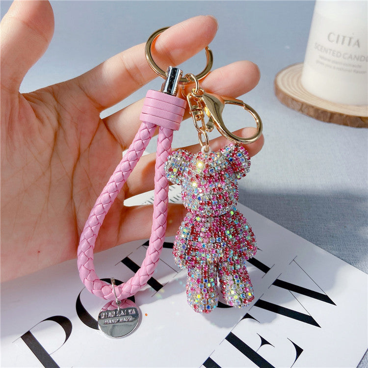 Diamond Cartoon Bear Keychain