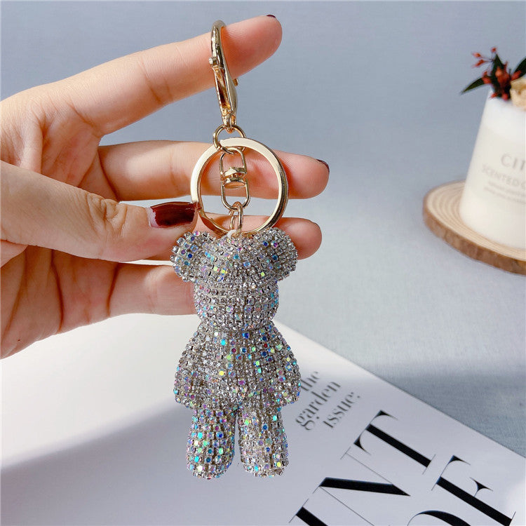 Diamond Cartoon Bear Keychain