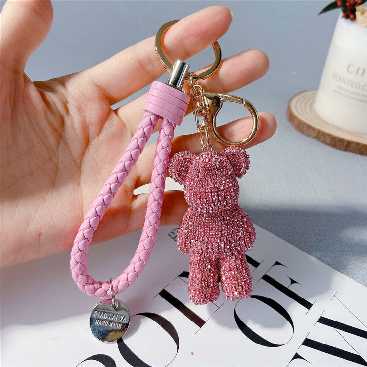 Diamond Cartoon Bear Keychain