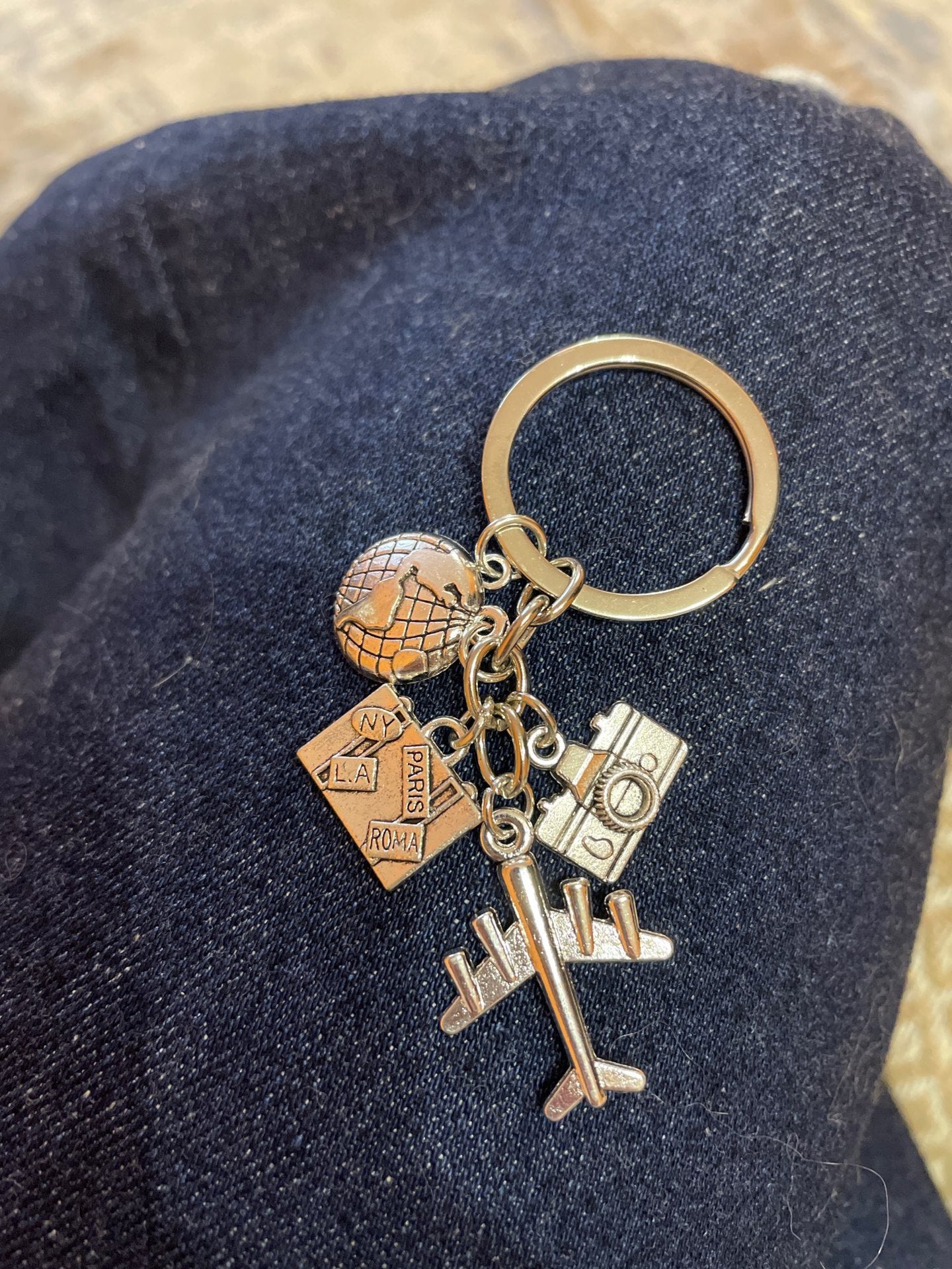 26Letters Airplane Keychain