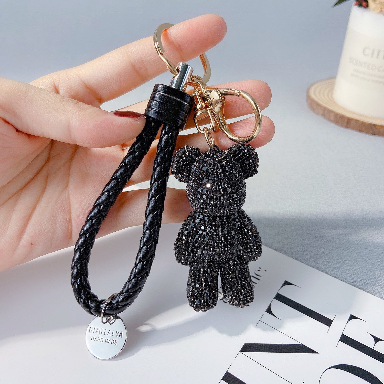 Diamond Cartoon Bear Keychain