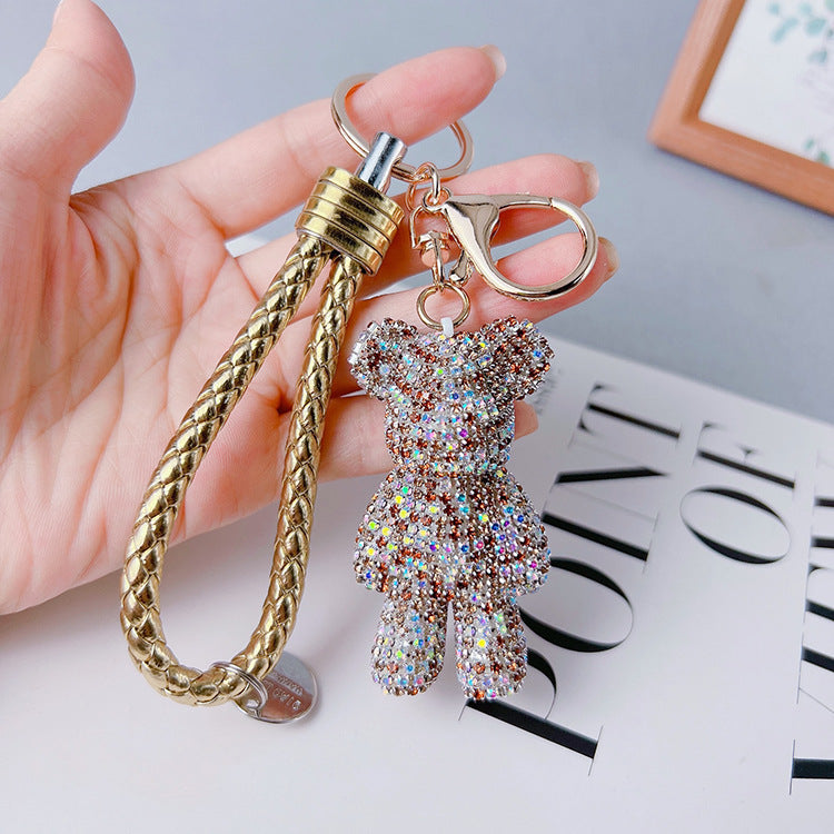 Diamond Cartoon Bear Keychain